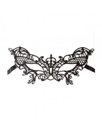 Masque souple en broderie noire papillon
