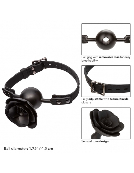 Bâillon avec rose noire amovible