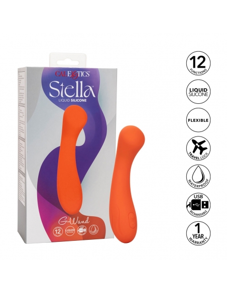 Stella stimulateur point G en silicone liquide orange