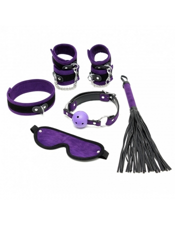 Ensemble bondage violet 6 pièces