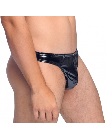 String homme en vinyle noir