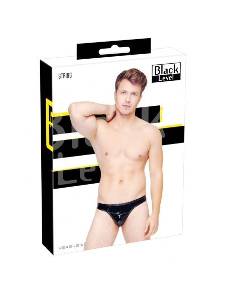String homme en vinyle noir
