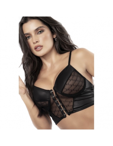 Ensemble bustier et culotte noir en résille