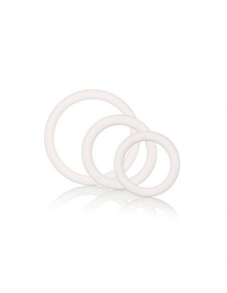 3 cockrings en caoutchouc blanc Calexotics