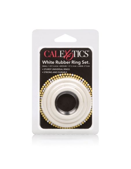 3 cockrings en caoutchouc blanc Calexotics