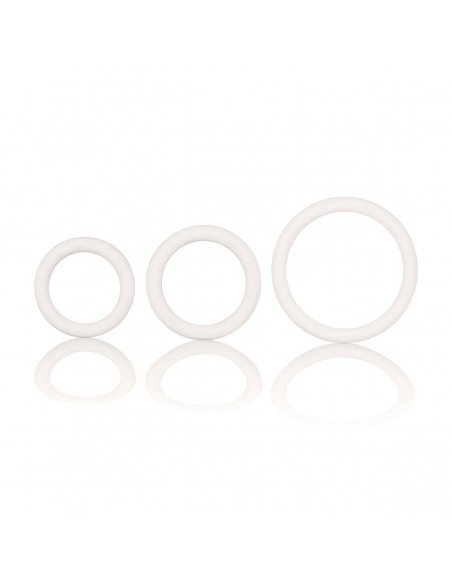 3 cockrings en caoutchouc blanc Calexotics