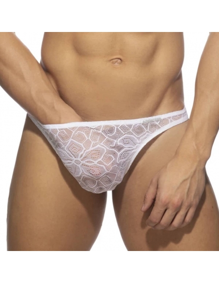 Tanga en dentelle blanche