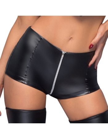 Shorty taille haute Noir Handmade avec zip semi intégral
