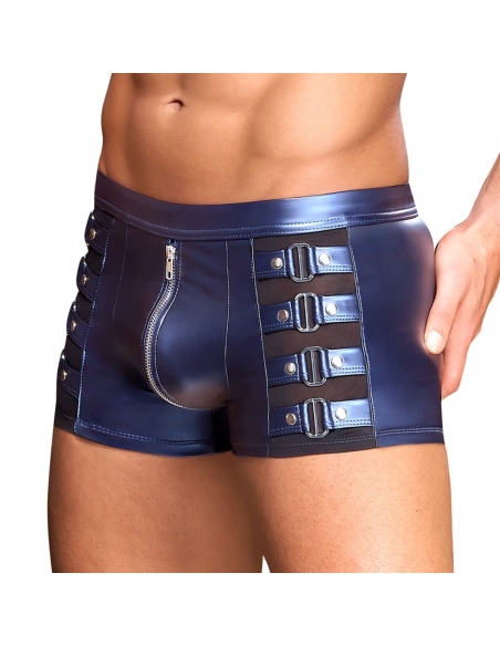 Boxer Nek bleu métallique