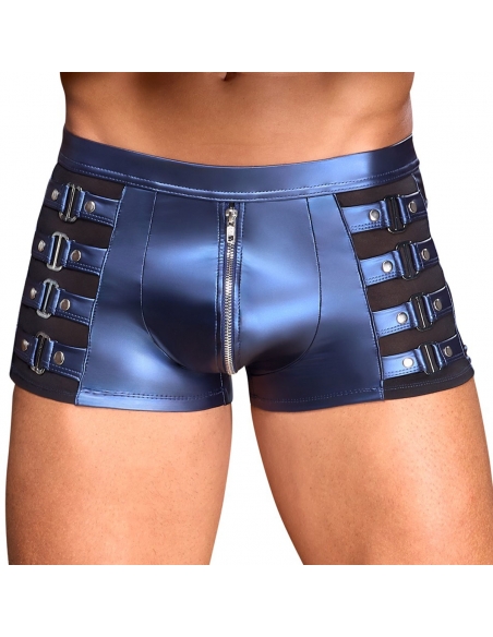 Boxer Nek bleu métallique