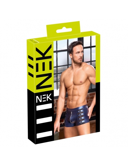 Boxer Nek bleu métallique