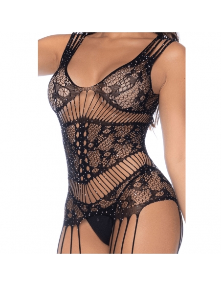 Combinaison Mapalé résille noire et strass
