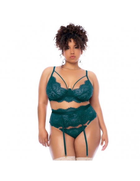 Ensemble XL 3 pcs Mapalé en dentelle verte
